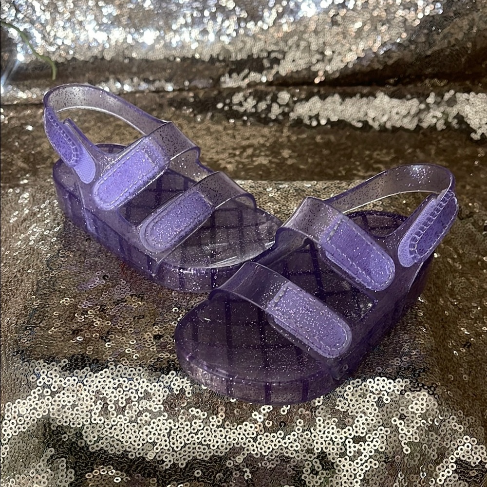 Purple Glitter Jelly Sandals